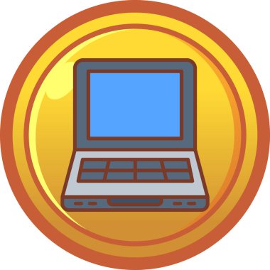 Dizüstü bilgisayar simgesi. Dizüstü vektör simgesi web için düz çizimi