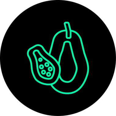 Benzersiz avokado vektör satırı simgesi