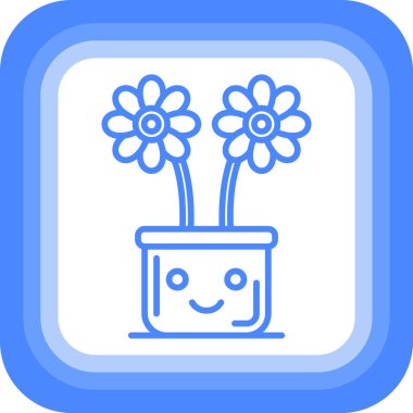 Bir çiçek simgesinin vektör illüstrasyonu