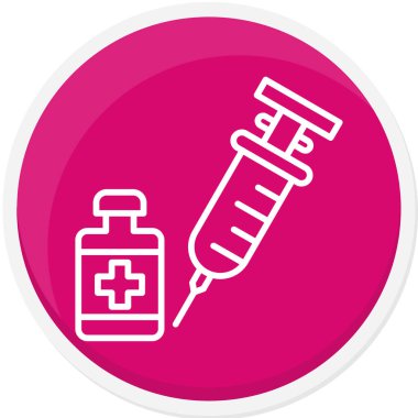 Aşı simgesi, vektör illüstrasyonlu şırınga