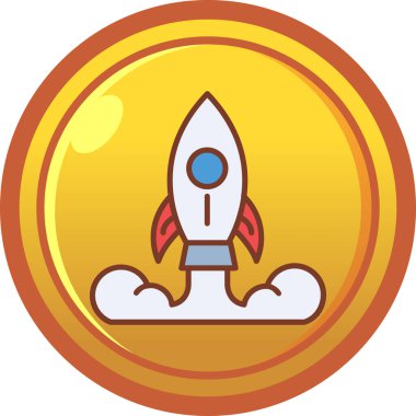 roket ikonu vektör illüstrasyonu