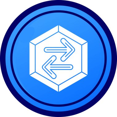 Bir dairenin mavi ve beyaz ikonunun vektör çizimi