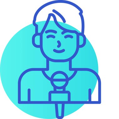 Mikrofon. Web simgesi basit illüstrasyon