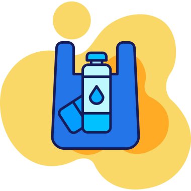 Su şişesi simgesi renk ana hatları vektörü