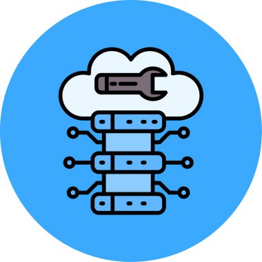 ağ bulut hesaplama simgesi - taslak biçimi