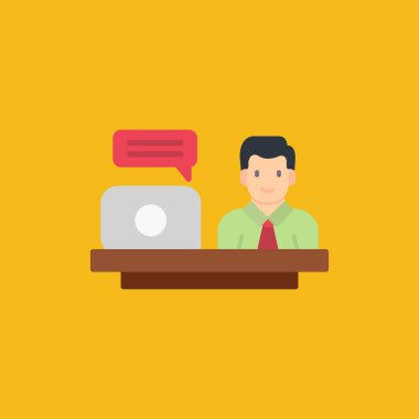 Çağrı merkezi simgesi düz vektörü. Müşteri desteği