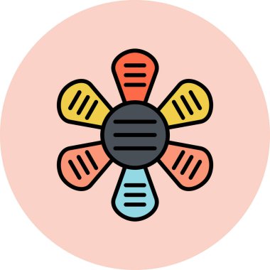 Bir çiçek simgesinin vektör illüstrasyonu