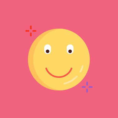 Mutlu yüz ifadesi olan emoji, düz dizayn simgesi