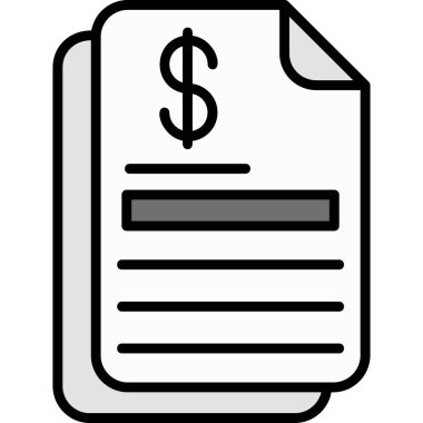 Bill dollar fatura simgesi taslak biçimi