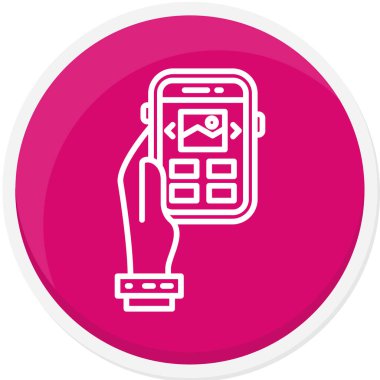 Moda biçimi izole edilmiş arka planda cep telefonu simgesi