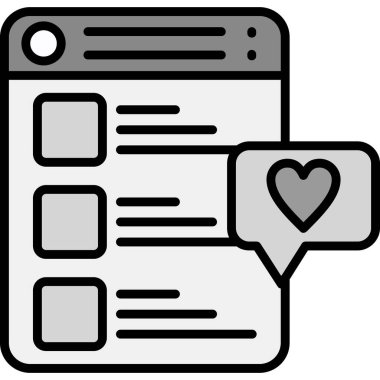 Aşk. Web simgesi basit illüstrasyon