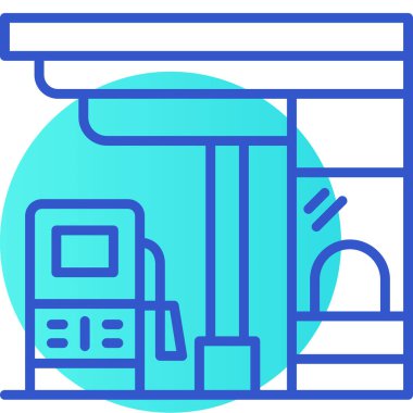 Benzin istasyonu. Basit resimleme