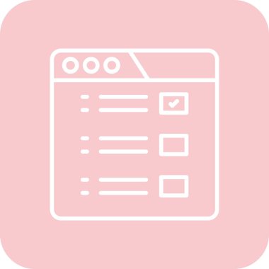 Ağ simgesi. Web sayfası simge vektörünün basit illüstrasyonu