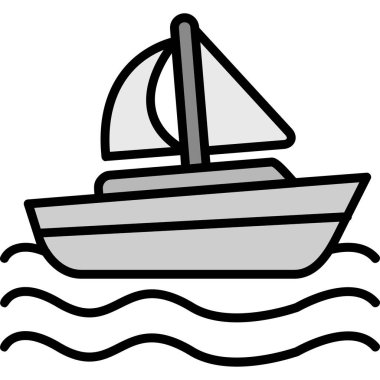 Yelken simgesi, vektör illüstrasyonu basit tasarım