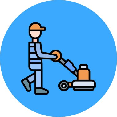 Temizlik servisi simgesi, vektör illüstrasyonu