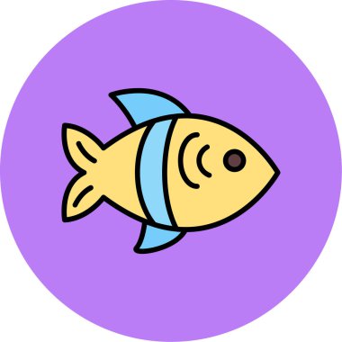 Balık. Web simgesi basit illüstrasyon