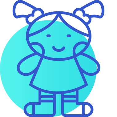 bebek kız simgesi, vektör illüstrasyonu