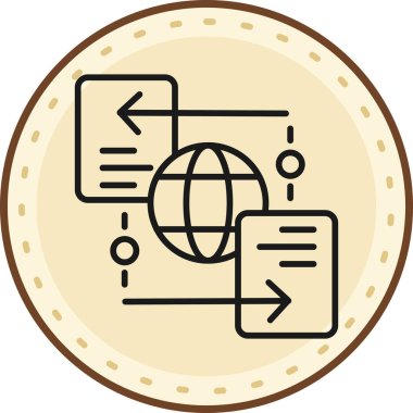 Oklu bir kürenin modern simge tasarımının vektör çizimi