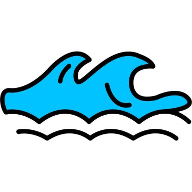 dalga simgesi vektörü. özet siyah sembol çizimi izole edilmiş vektör çizimi