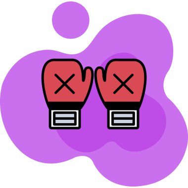 Beyaz arkaplanda iki renkli boks eldiveninin vektör simgesi