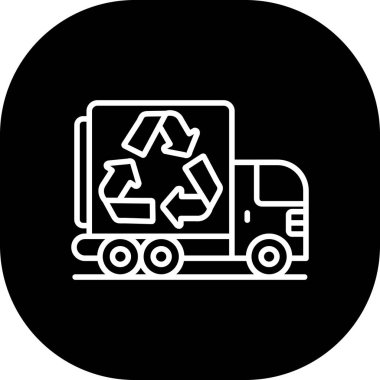 Geri dönüşüm vektörü kabartma düz simgesi