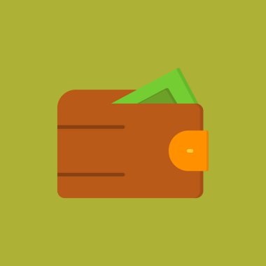 düz para cüzdanı, vektör illüstrasyonu