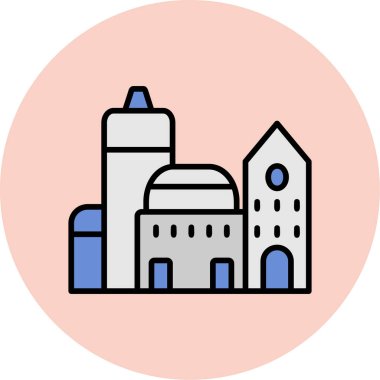 şehir simgesi, modern vektör illüstrasyonu