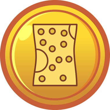 Peynir ikonlu bozuk para, düz stil. vektör illüstrasyonu