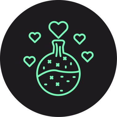 Yeşil yapraklı bir kalbin vektör çizimi