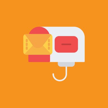 posta vektörü düz renk simgesi