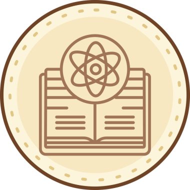 Bilim kitabı modern simgesi, vektör illüstrasyonu