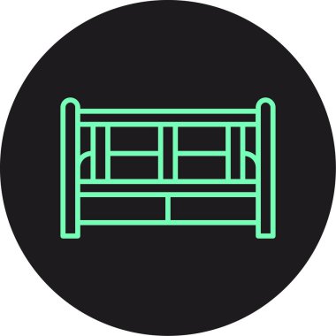 Bir yatak simgesinin vektör illüstrasyonu