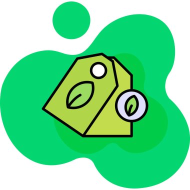 Bir çizgi filmin yeşil ve siyah ikonunun vektör çizimi