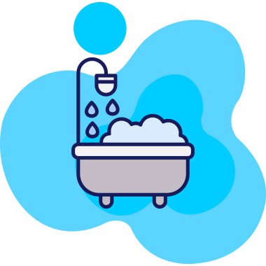 Banyo duş suyu ikonu - taslak biçiminde