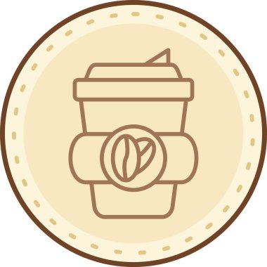 kahve latte simgesi, vektör illüstrasyonu