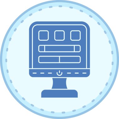 Monitör. Web simgesi basit illüstrasyon