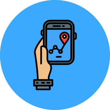 gps navigasyon simgesi vektör çizimi