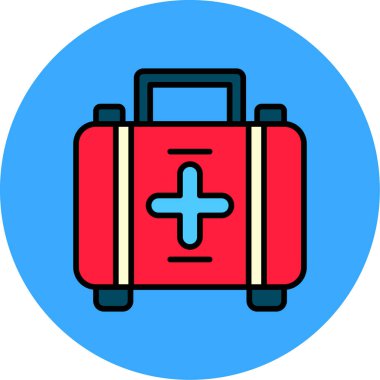 İlk yardım çantası simgesi. özet vektör illüstrasyonu