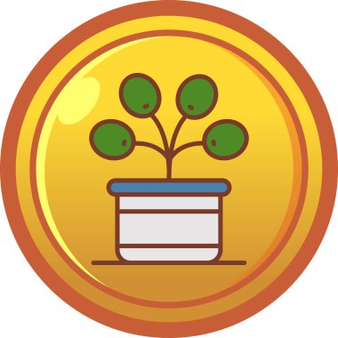 çömlek simgesine bitki koy, düz stil