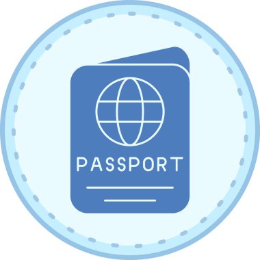 Pasaport ikonu vektör illüstrasyonu