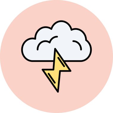 Yıldırım. Web simgesi basit illüstrasyon