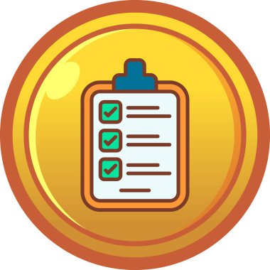 Moda Biçimli İzole Arkaplanda Kontrol Listesi Simgesi