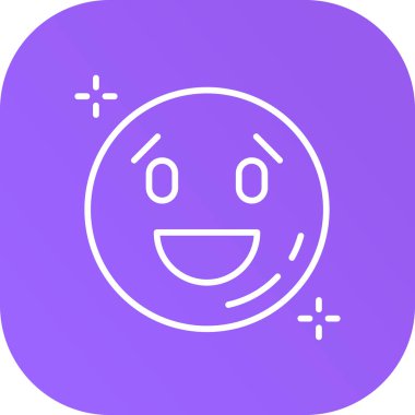 Yumuşak mavi arkaplanda izole edilmiş modayı takip eden mutlu gülümseme simgesi.