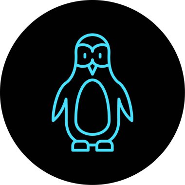 Penguen. Web simgesi basit bir illüstrasyon. penguen