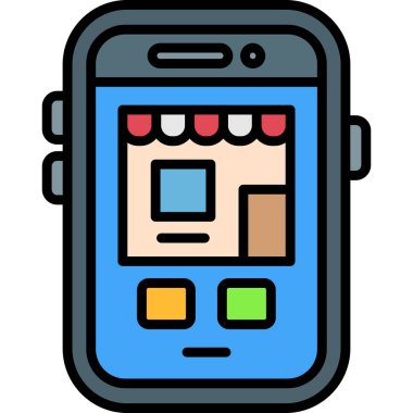 cep telefonu simgesi renk dış hat vektörü