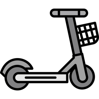 Scooter simgesi. Scooter vektör simgesi web için anahat çizimi