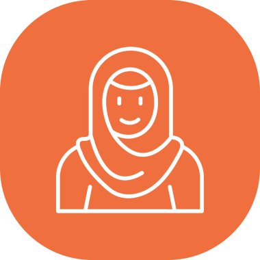 güzel Müslüman kadın vektör çizgisi simgesi