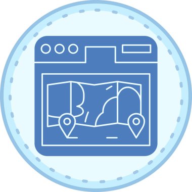 Harita. Web simgesi basit illüstrasyon