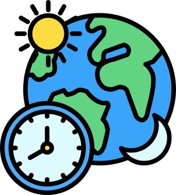 Toprak küresi ekolojisi ikonu - ana hatlar biçiminde