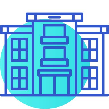 Bina. Web simgesi basit illüstrasyon